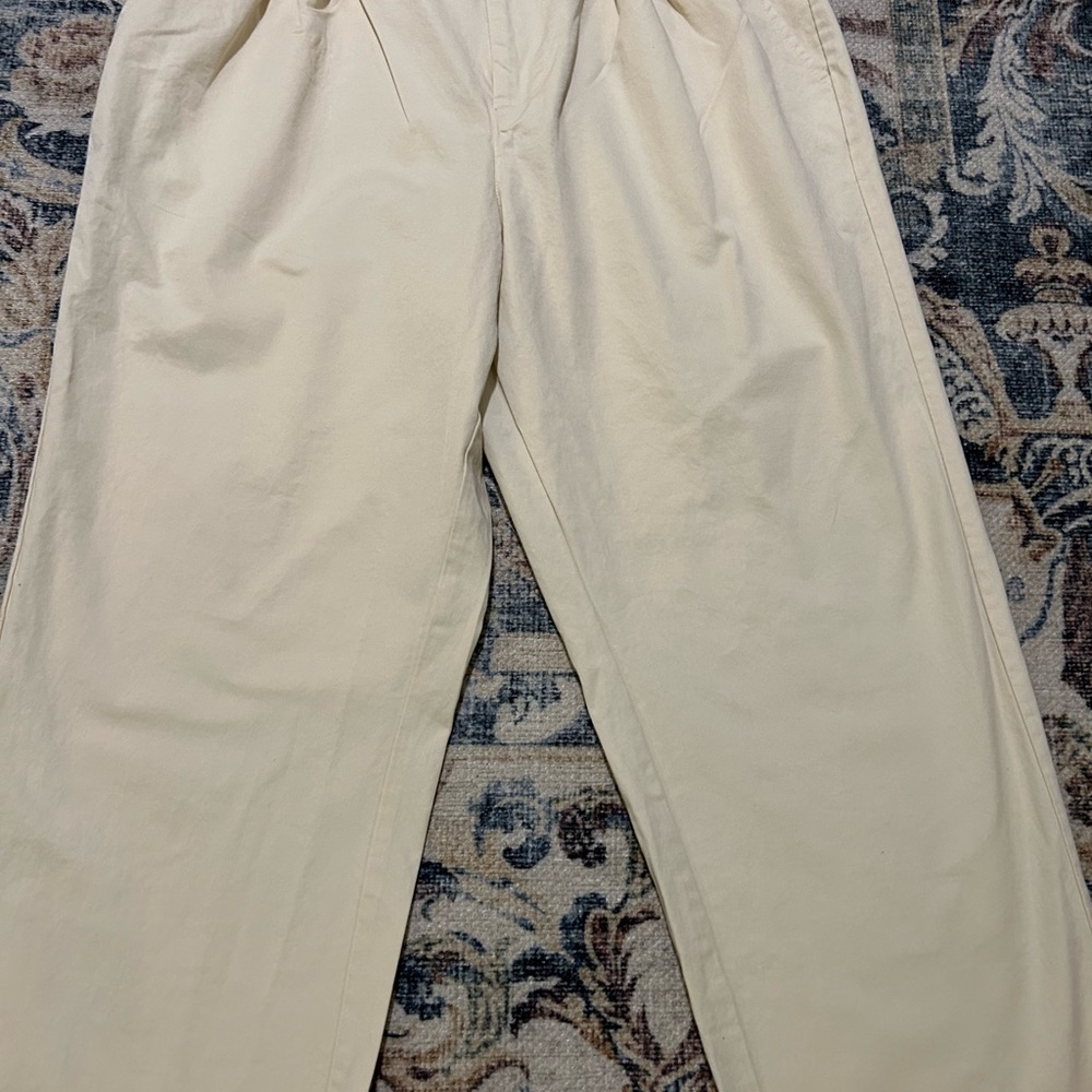 Who What Wear Cream High-Waist Pleated Pants - Picture 8 of 11